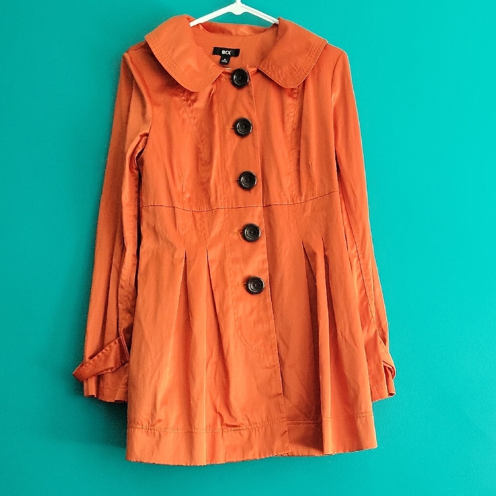 BCX Women's Vibrant Orange Trench Coat